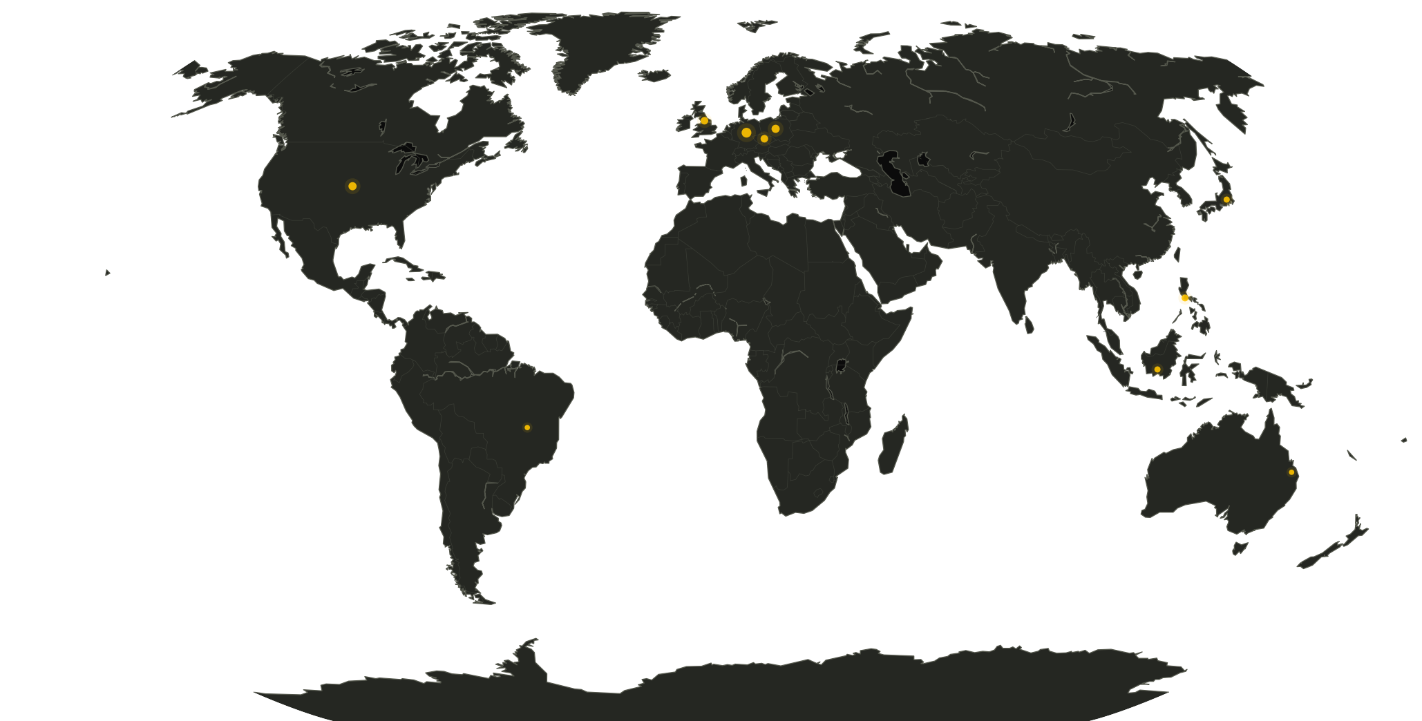 World map showing aggregated LIFE LIKE A DJ activity